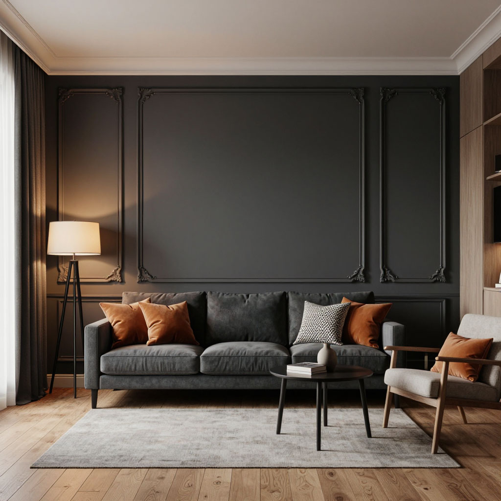 Краска Flugger для стен в гостиной