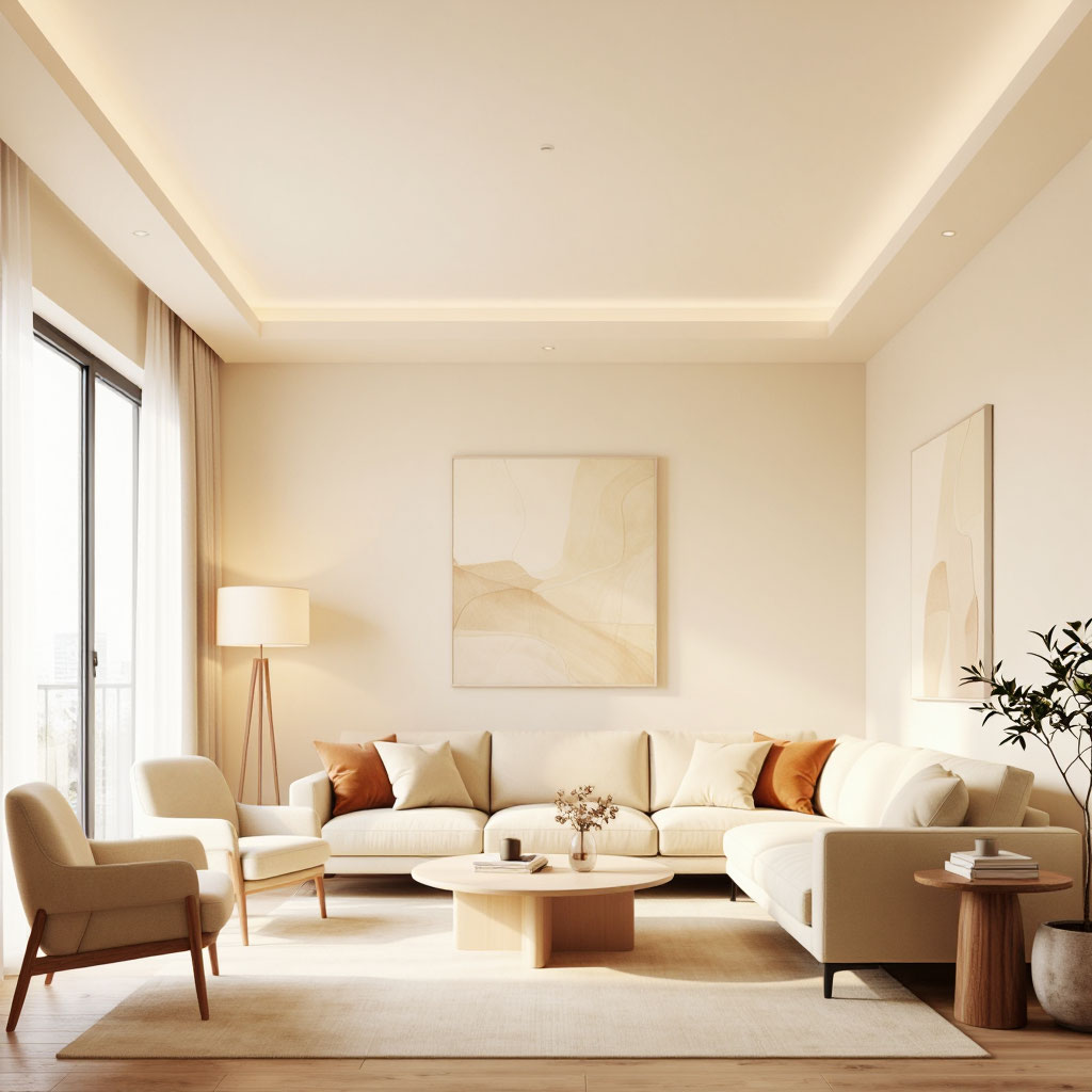 Потолок, окрашенный краской Flugger