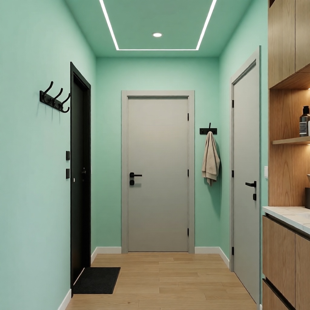 цветной потолок в интерьере с краской Flugger Flutex 2s