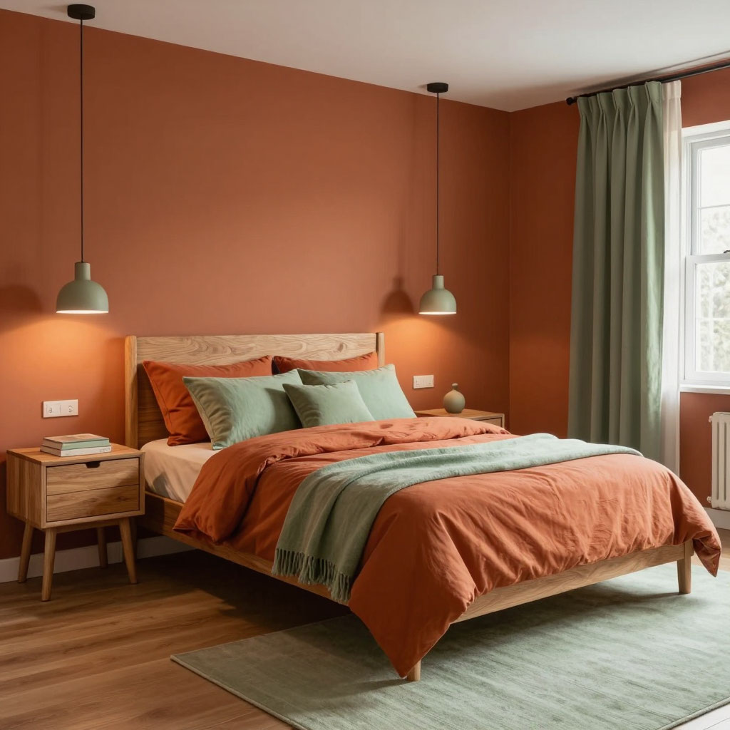 Терракотовый цвет в интерьере